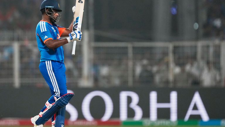 India's Sanju Samson broke the record for most runs in a chase by an Indian batter at a T20 World Cup