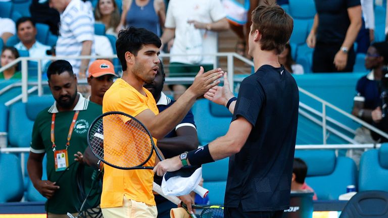 Sebastian Korda held off a resurgence from Carlos Alcaraz to take the win 