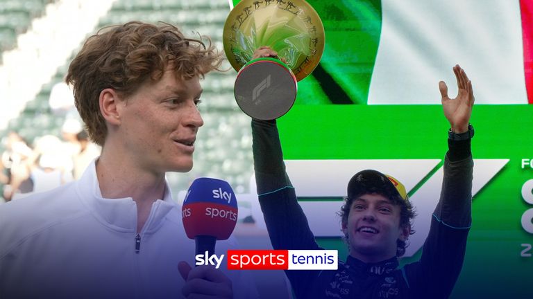 Jannik Sinner reacts to his first ever Indian Wells title and paid tribute to fellow countryman Andrea Kimi Antonelli winning the Chinese GP race, and reveals his discipline in getting to bed on time caused him to miss the race.  
