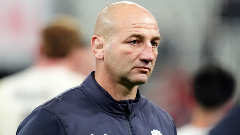England head coach Steve Borthwick reacts following the Guinness Men's Six Nations match at the Stade de France in Paris, France. Picture da