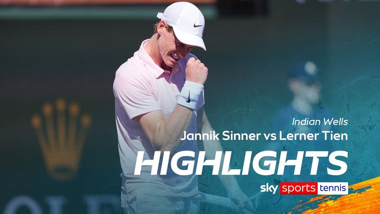 Highlights of the Indian Wells match between Jannik Sinner and Learner Tien.