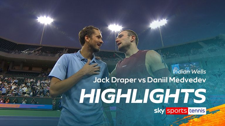 Highlights of the Indian Wells match between Jack Draper and Daniil Medvedev.