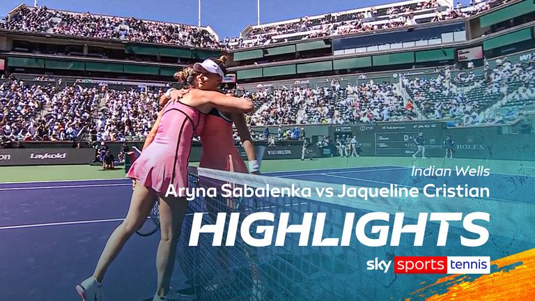 Highlights from the Indian Wells match between Aryna Sabalenka and Jaqueline Cristian.