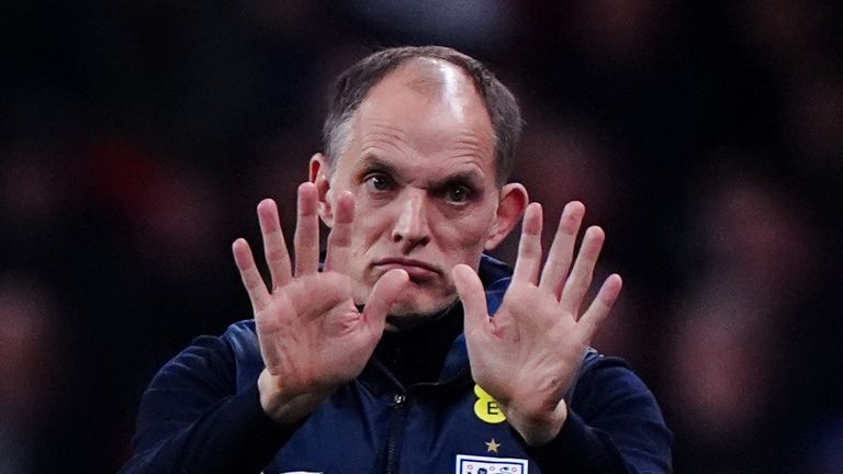 Thomas Tuchel during England's loss to Japan