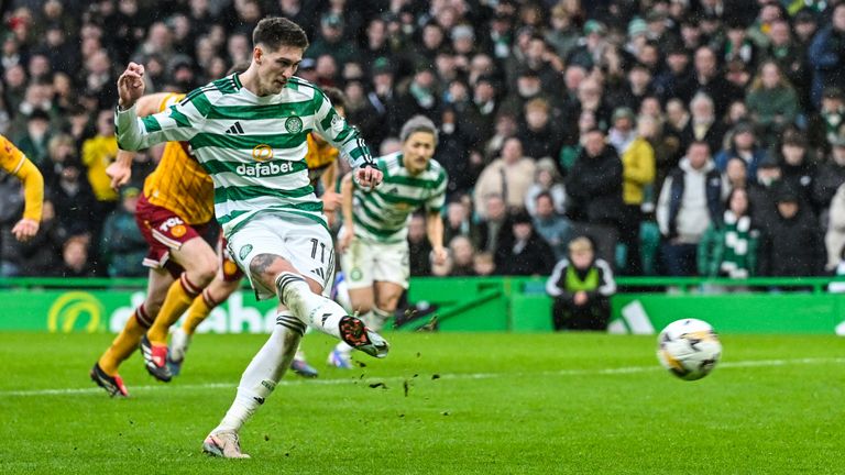 Celtic's Tomas Cvancara scores from the penalty spot to make it 2-1
