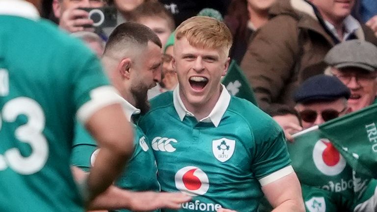 Tommy O'Brien scored twice to cap Ireland's brilliant victory. 