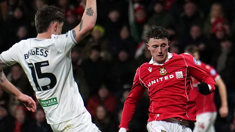 Nathan Broadhead put Wrexham in front vs Swansea