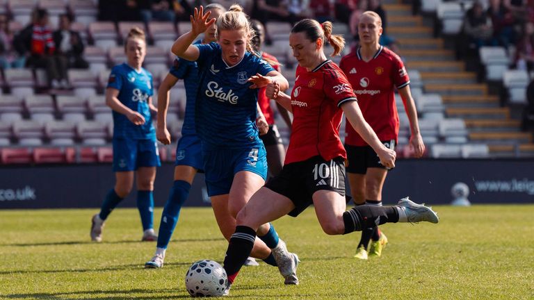 Elisabeth Terland fires Manchester United into the lead against Everton