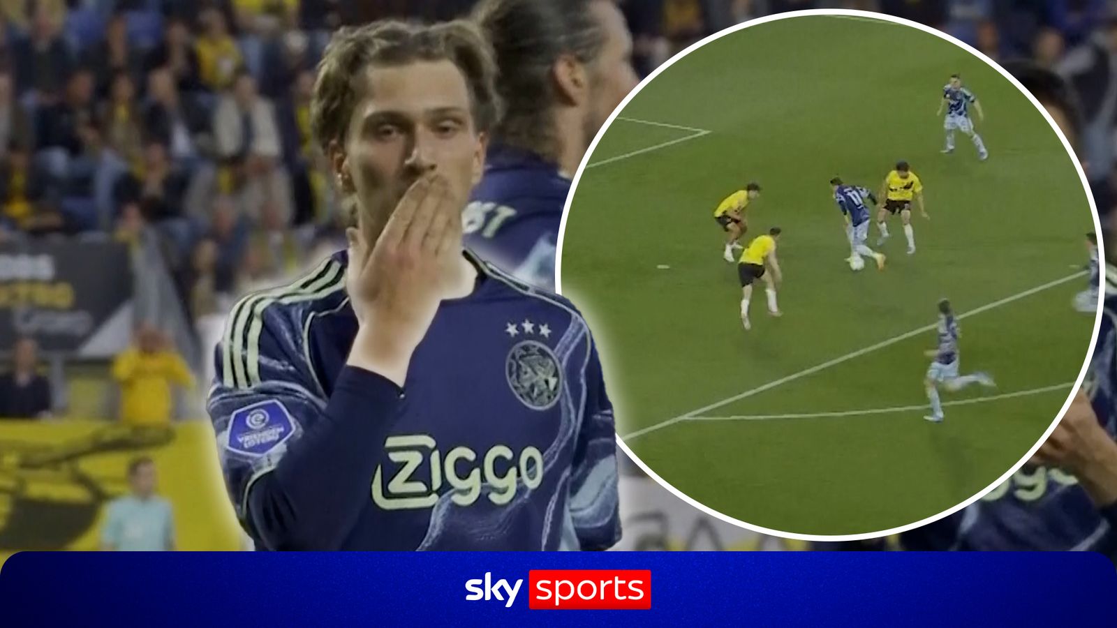 Eredivisie: Mika Godts scores stunning solo goal from own half for Ajax