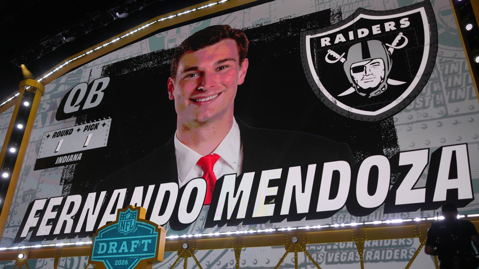 NFL Draft 2026: Las Vegas Raiders select quarterback Fernando Mendoza with first pick