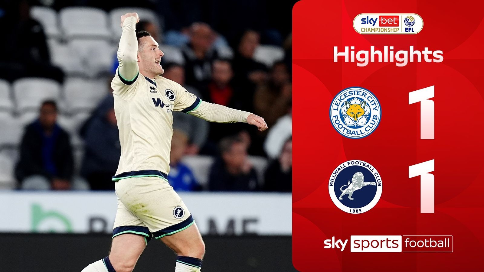 Leicester City 1-1 Millwall | Championship highlights