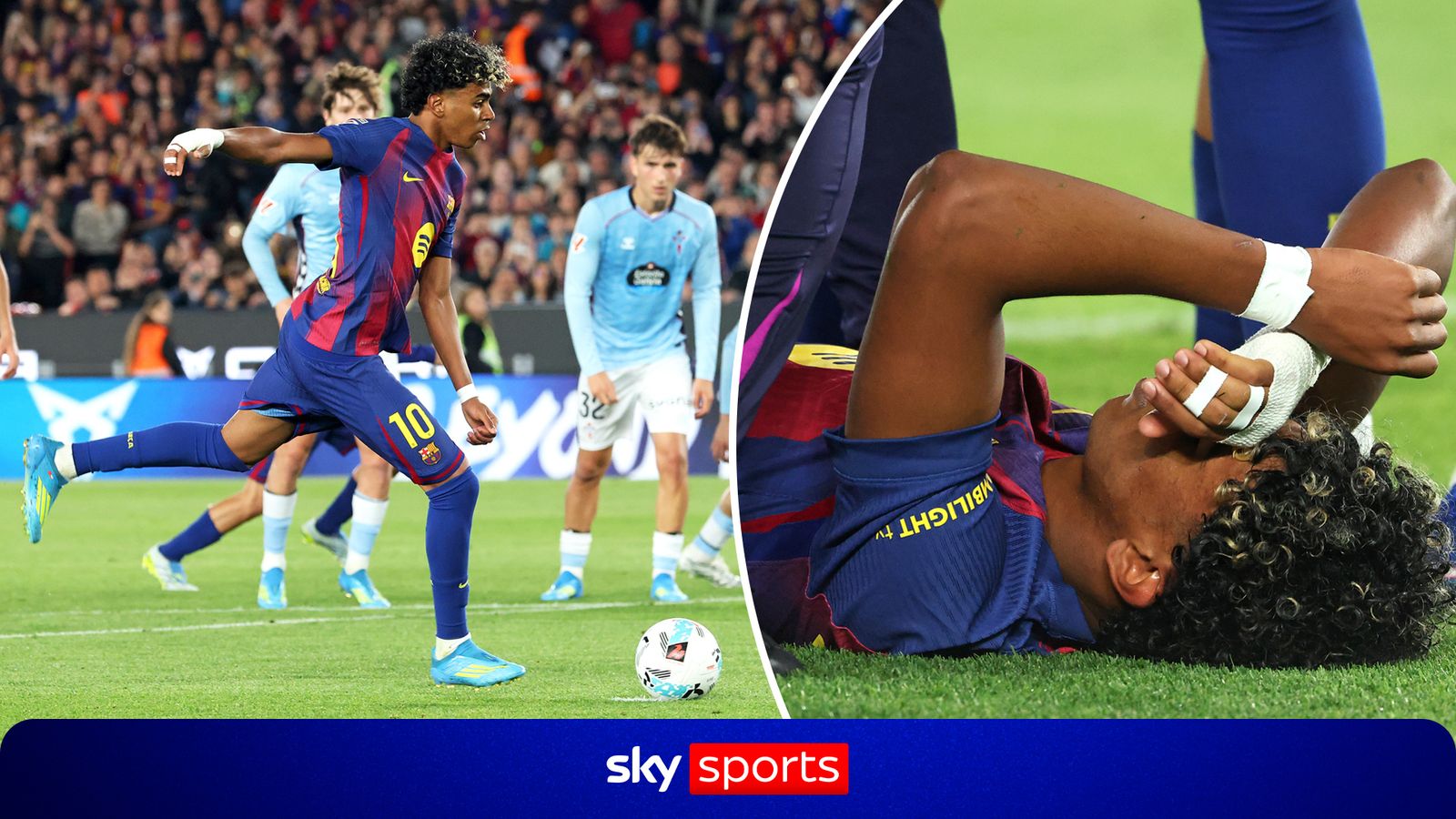 Lamine Yamal: Moment teenager gets injured... taking penalty!