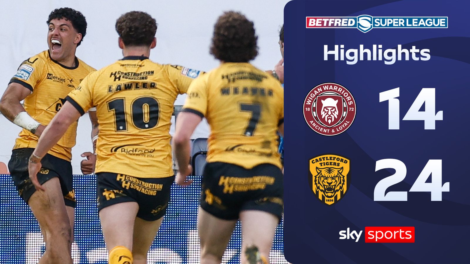 Wigan Warriors 14-24 Castleford Tigers | Super League highlights