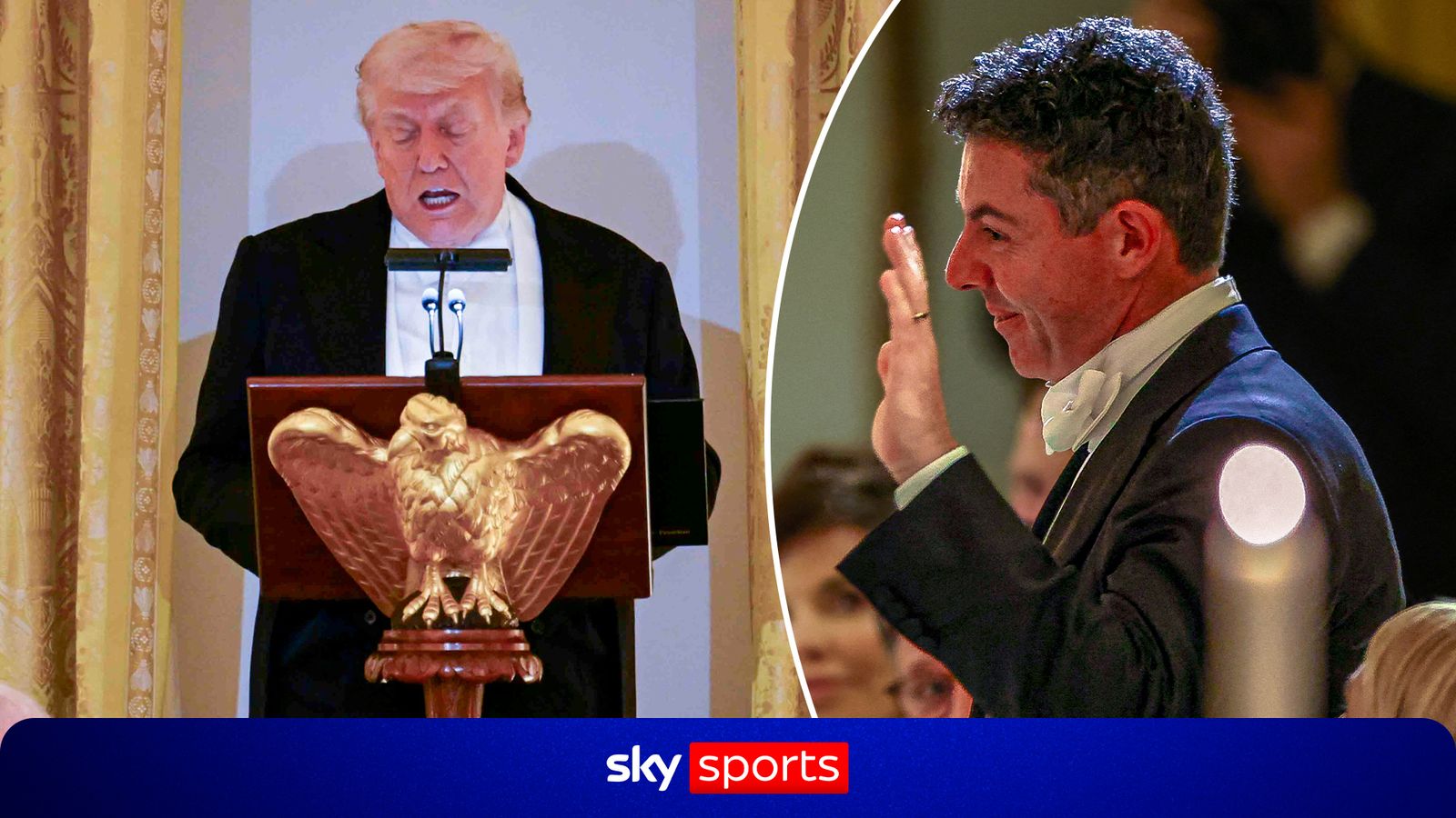 Donald Trump interrupts speech to salute Rory McIlroy! - 'Let me get back to my speech!'