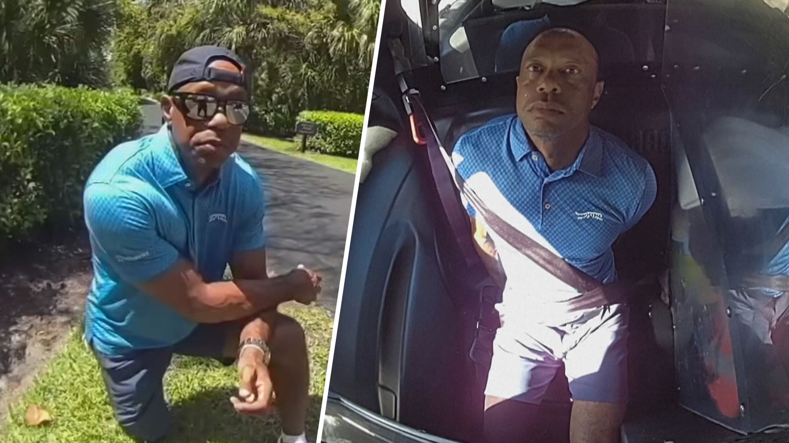 US police release bodycam footage of Tiger Woods arrest after crash