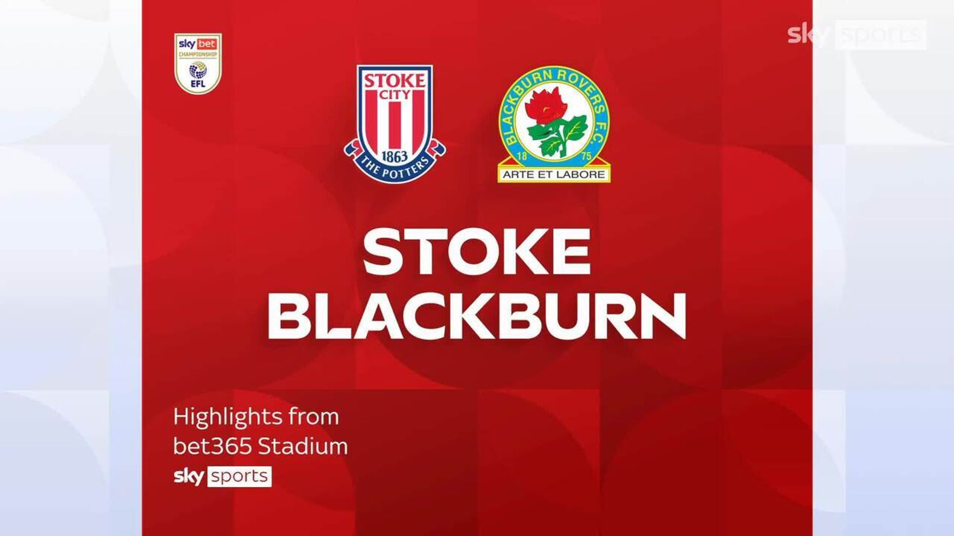 Stoke 1-1 Blackburn