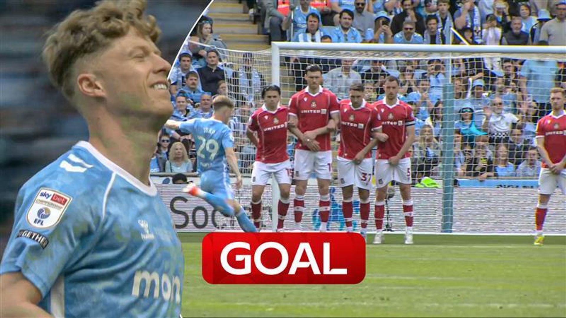 'Ferocious strike!' | Torp's free-kick powers past Ward for Coventry second