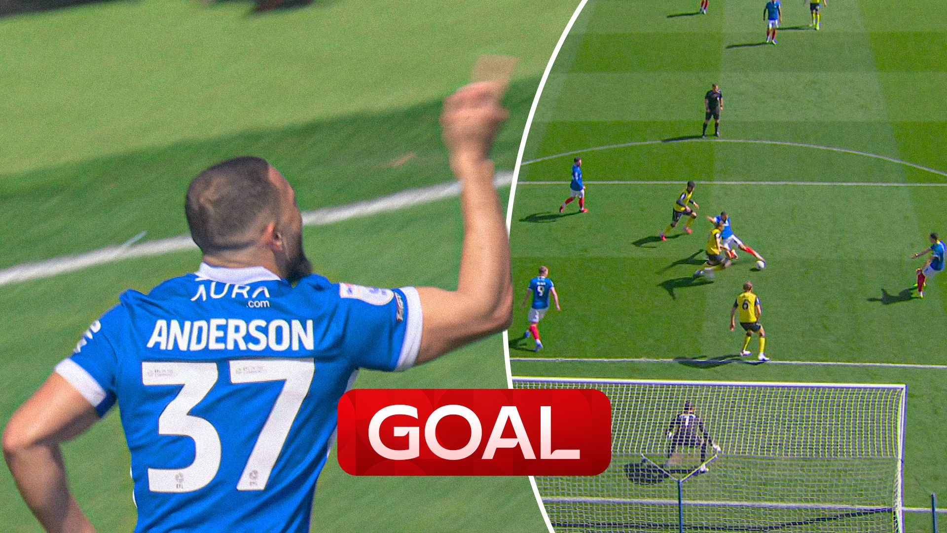 Anderson fires Portsmouth into lead against Oxford in relegation six-pointer