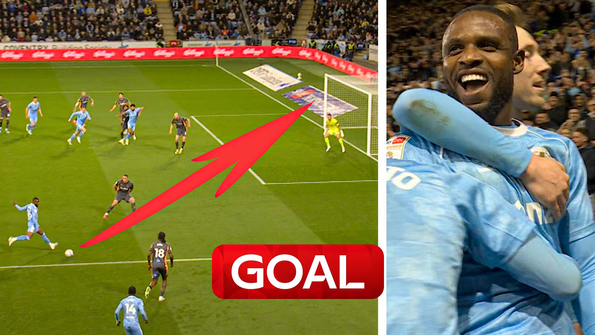 'This place explodes with joy!' | Onyeka fires Coventry into the lead!