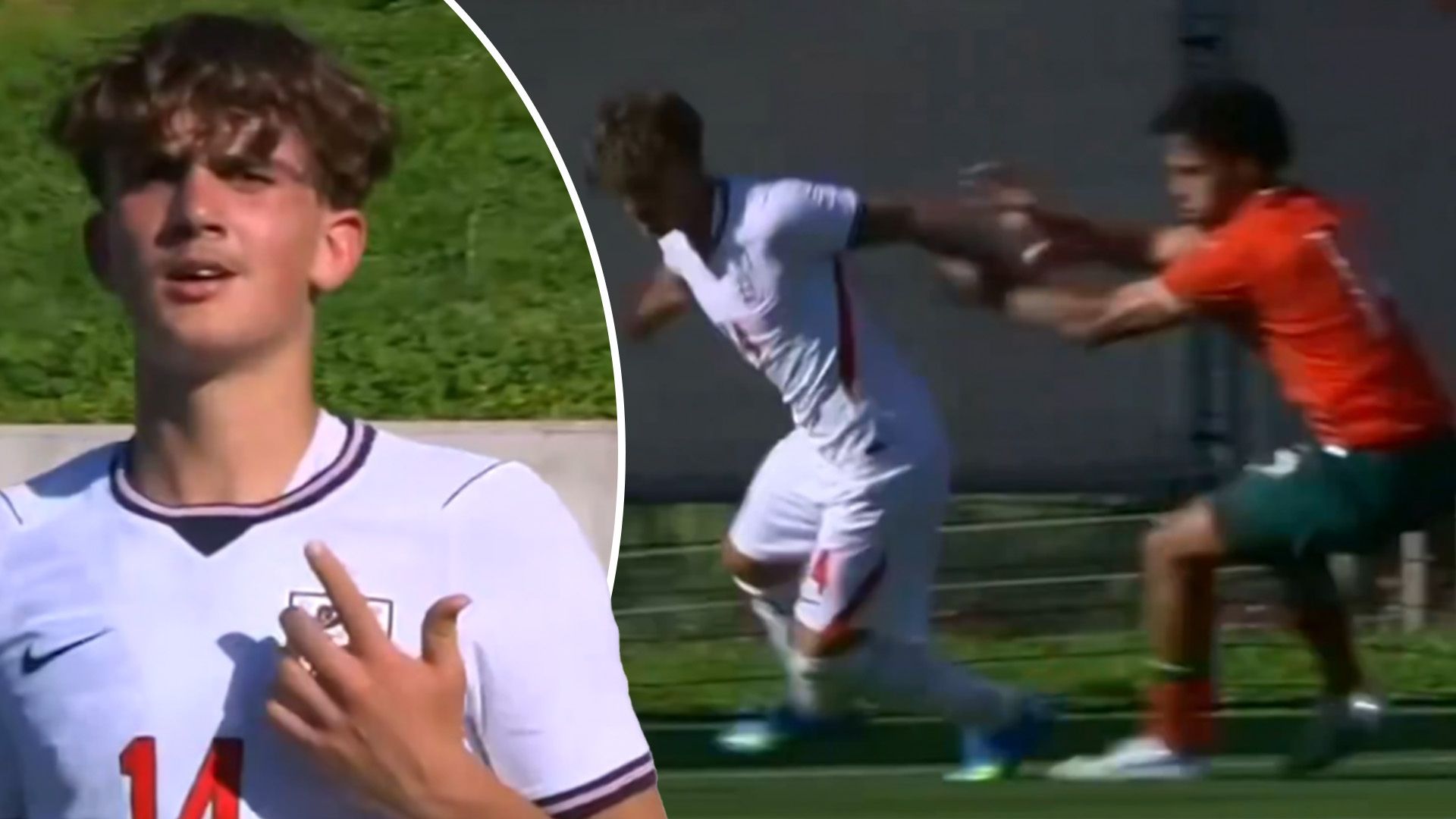 WOW! Dowman's sensational goal for England U19s with run from own half!