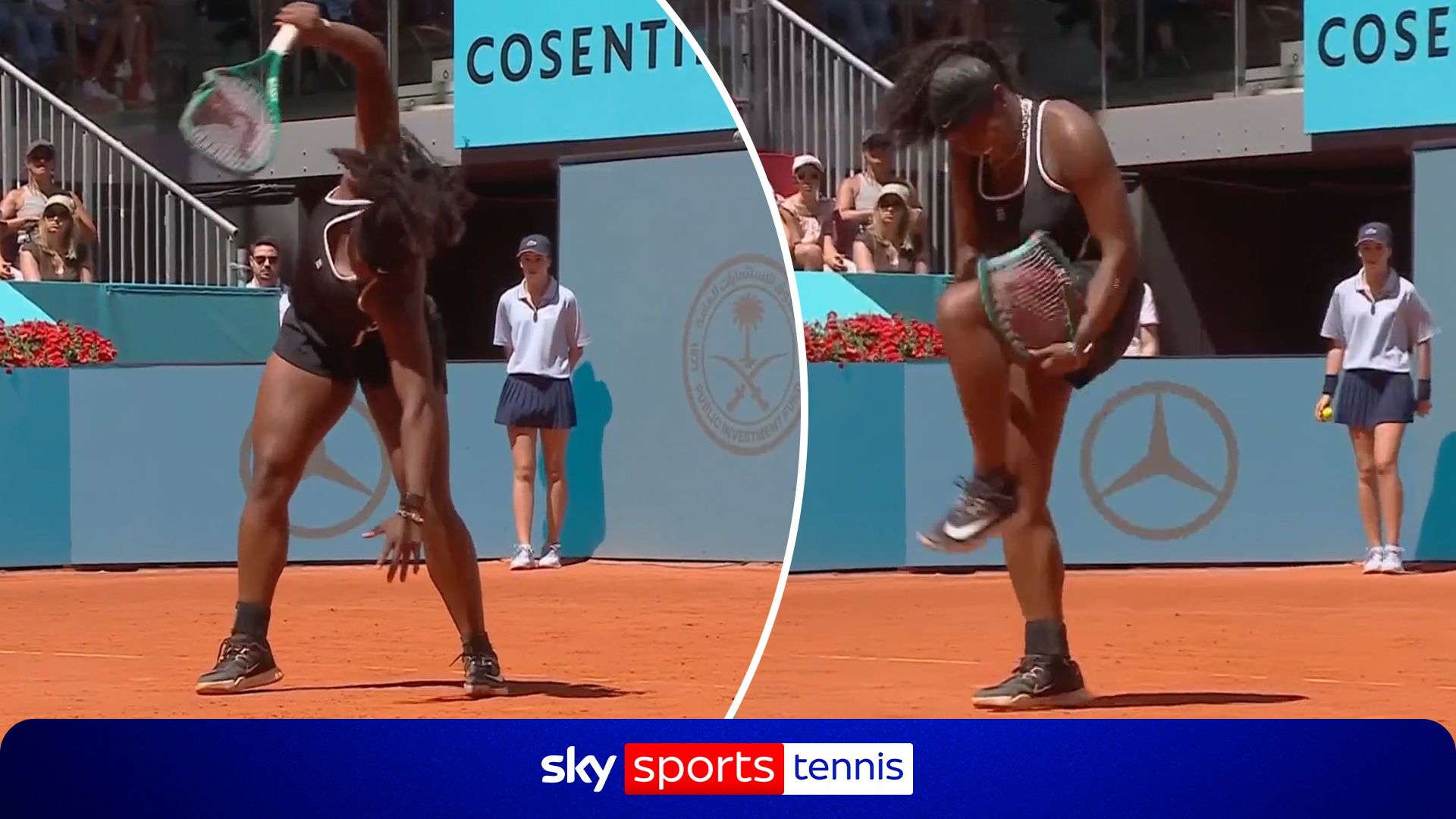 Back-to-back double faults on set point leads to HUGE racket smash!
