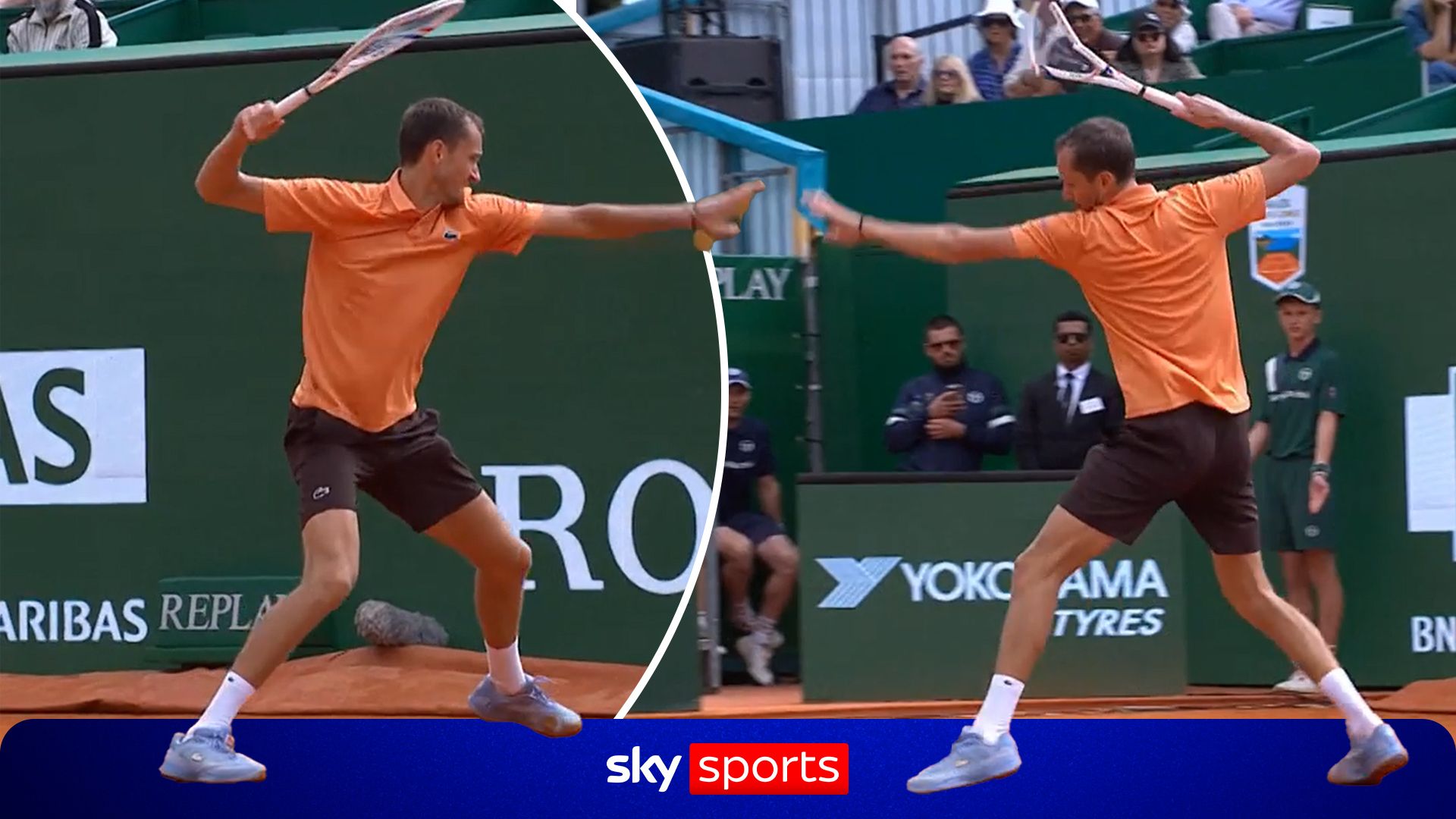 Longest racket smash ever?! Medvedev's WILD outburst stuns Monte Carlo crowd