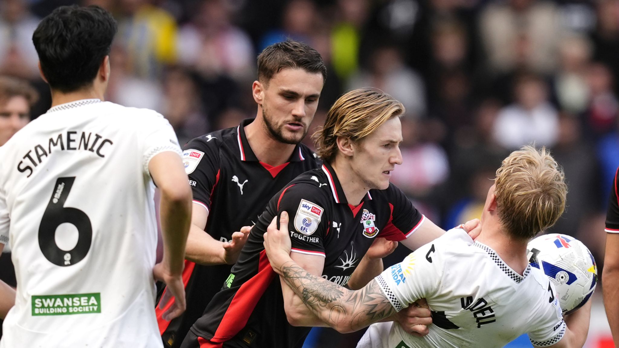 Swansea City 1-2 Southampton: Saints march continues as they hit back for victory | Football News | Sky Sports