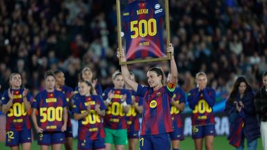 Barcelona's Alexia Putellas celebrates her 500th club appearance