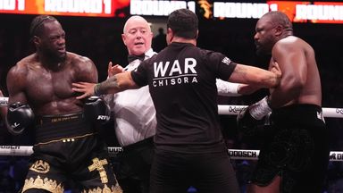 Derek Chisora in action against Deontay Wilder