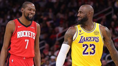 Kevin Durant (37) and LeBron James (41) are both among the NBA's top-five all-time leading scorers