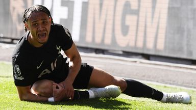 Xavi Simons appears injured before being stretchered off