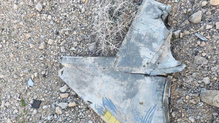 Wreckage of what Iranian media reports to be a downed US jet