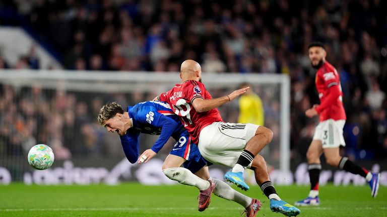 Alejandro Garnacho struggled to make an impact against his former club