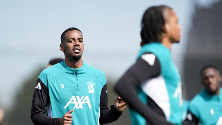 Alexander Isak trained on Tuesday ahead of Liverpool's trip to PSG