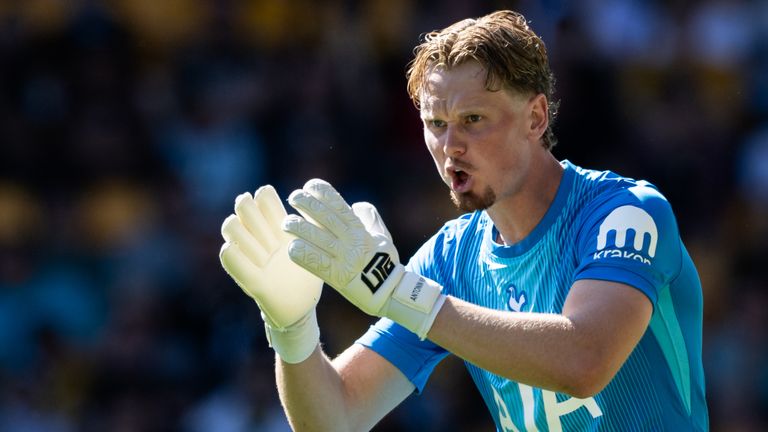 Tottenham Hotspur's goalkeeper Antonin Kinsky during the win at Wolves