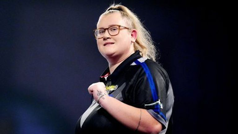 File photo dated 19-12-2025 of Beau Greaves, who created history by becoming the first woman to hit a nine-dart finish on the PDC ProTour. I