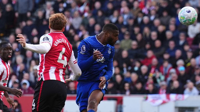 Beto heads Everton level at Brentford
