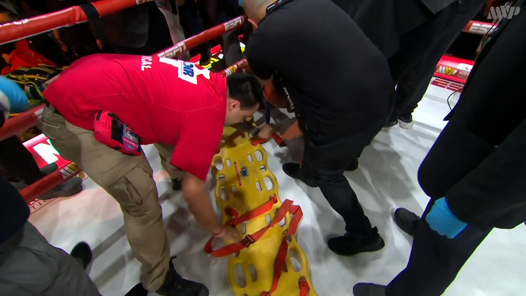 Shadasia Green was stretchered off after losing via stoppage to Lani Daniels