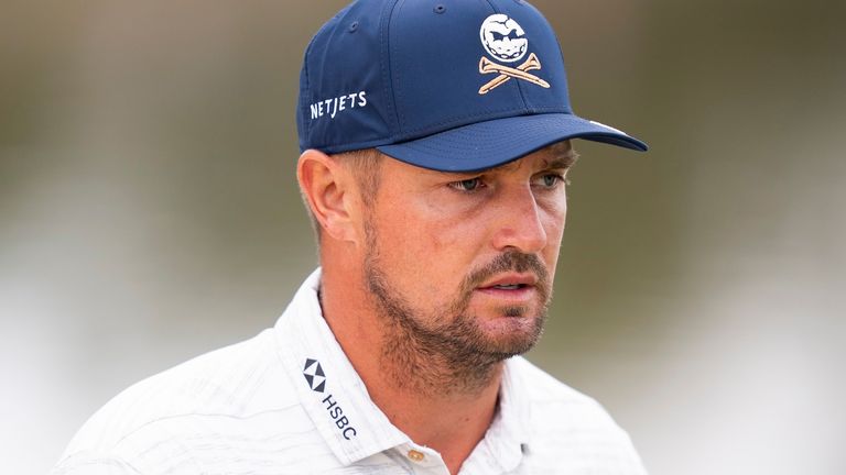 Captain Bryson DeChambeau of Crushers GC looks on during the third round of LIV Golf South Africa at The Club at Steyn City on Saturday, March 21, 2026 in Midrand, South Africa. (Photo by Pedro Salado/LIV Golf via AP)