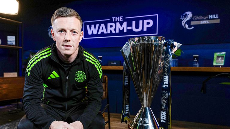 GLASGOW, SCOTLAND - APRIL 23: Celtic captain Callum McGregor was speaking on behalf of official SPFL sponsor, William Hill, to promote the William Hill Premiership title run-in at the SPFL William Hill Weekend Warm Up, on April 23, 2026, in Glasgow, Scotland. (Photo by Craig Williamson / SNS Group)