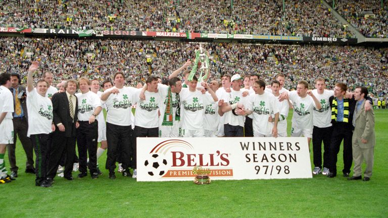 Celtic came out on top in the last three way title battle in 1998