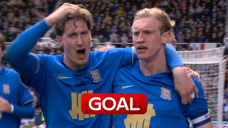 Christoph Klarer adds a second to Birmingham's lead with header at the back post with Wrexham's goalkeeper Arthur Okonkwo no where near the ball from the cross of the corner. 