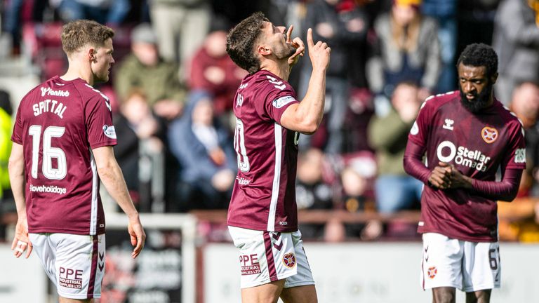 Claudio Braga equalised for Hearts as they came from behind to beat Motherwell