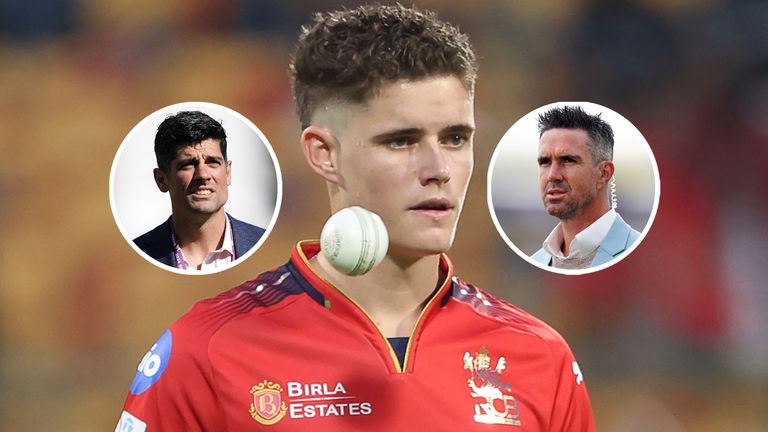 Kevin Pietersen and Sir Alastair Cook have traded opinions over Jacob Bethell's participation in the IPL. Credit - PA/Getty