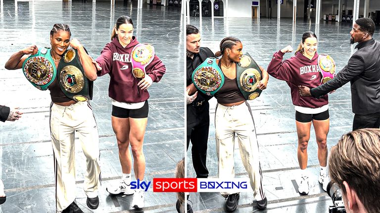 Terri Harper went for the shove on Caroline Dubois as the two took part in a FIERY photoshoot.