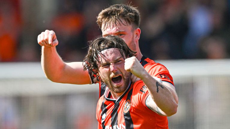 Will Ferry celebrates scoring for Dundee United