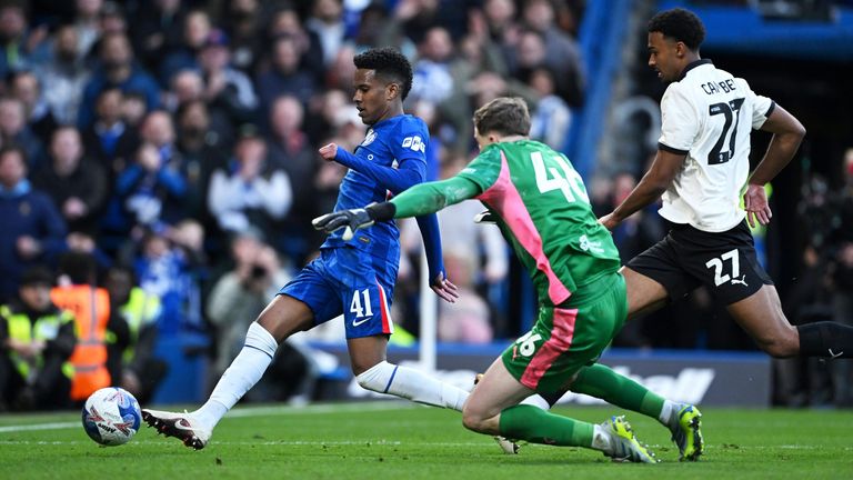 Estevao scores Chelsea's sixth goal against Port Vale