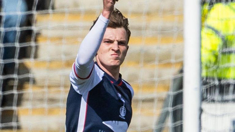 Falkirk's Finn Yeats celebrates after scoring to make it 2-0