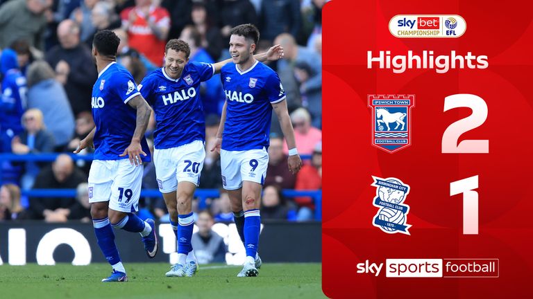 Highlights of the Championship match between Ipswich Town and Birmingham City.
