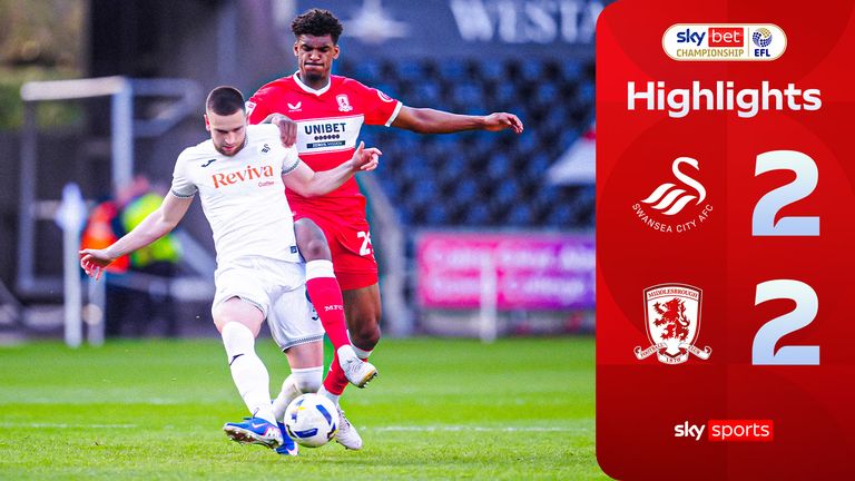 Swansea City vs Middlesbrough highlights